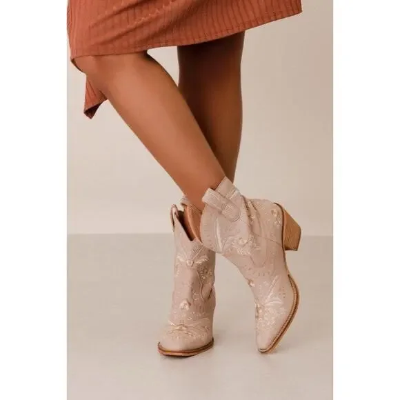 Mi.im Corral botanical Embroidered Lavender Western Boots Brand New Size 9 - Picture 3 of 9